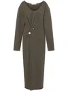 Philosophy Di Lorenzo Serafini Gestricktes Midikleid Mit Brosche In Green