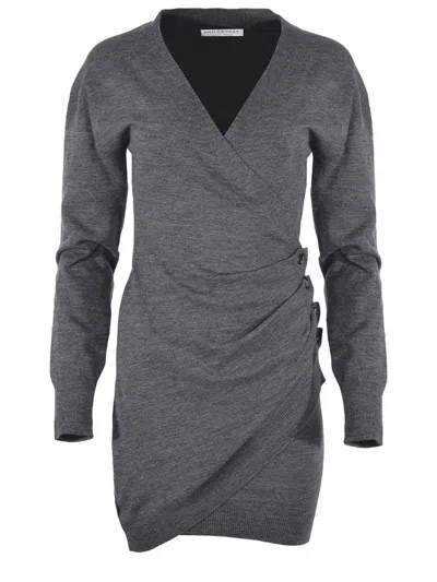 Philosophy Di Lorenzo Serafini Philosophy Wool Blend Dress In Grey