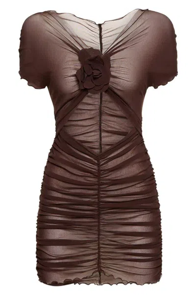 Philosophy Di Lorenzo Serafini Detail Floral Ruched Sheer Short Sleeves In Multicolor