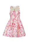 Philosophy Di Lorenzo Serafini Radzmir Mini Dress In Watercolor Rose Print In Multicolor