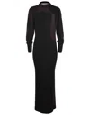 Philosophy Di Lorenzo Serafini Scoop-back Knitted Maxi Dress In Nero E Marrone