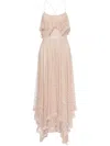 Philosophy Di Lorenzo Serafini Pink Long Dress With Crossed Straps On The Back In Lace Woman In Pink
