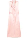 Philosophy Di Lorenzo Serafini Belted Satin Midi Dress In 粉色