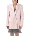 Philosophy Di Lorenzo Serafini Double-breasted Satin-crepe Tuxedo Jacket In Pink
