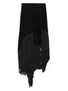 Philosophy Di Lorenzo Serafini Elastic Fringed Maxi Skirt In Black