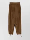 Philosophy Di Lorenzo Serafini Elastic Waistband Drawstring Hem Relaxed Fit Trousers In Brown