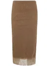 Philosophy Di Lorenzo Serafini Corded-lace Pencil Skirt In Brown