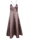 Philosophy Di Lorenzo Serafini Satin Flared Sleeveless Maxi Dress In Pink