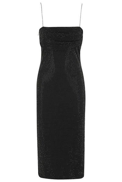 Philosophy Di Lorenzo Serafini Embellished Square Neck Midi Dress In Black