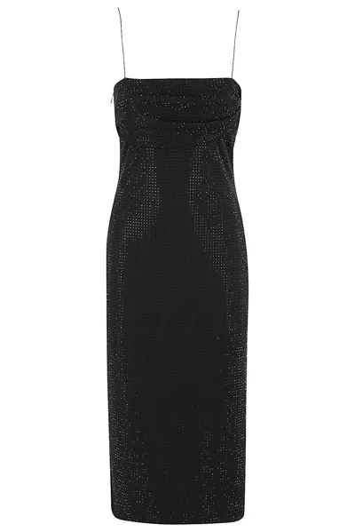 PHILOSOPHY DI LORENZO SERAFINI EMBELLISHED SQUARE NECK MIDI DRESS