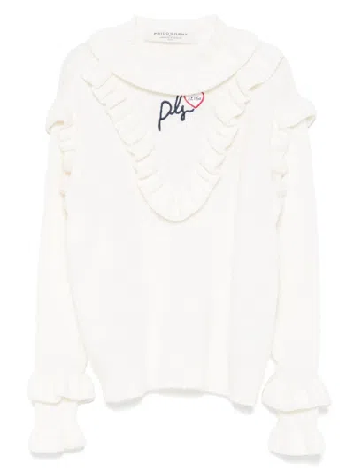 Philosophy Di Lorenzo Serafini Kids' Embroidered-logo Sweater In White