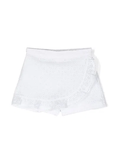 Philosophy Di Lorenzo Serafini Kids' Embroidered Ruffle-trim Shorts In White