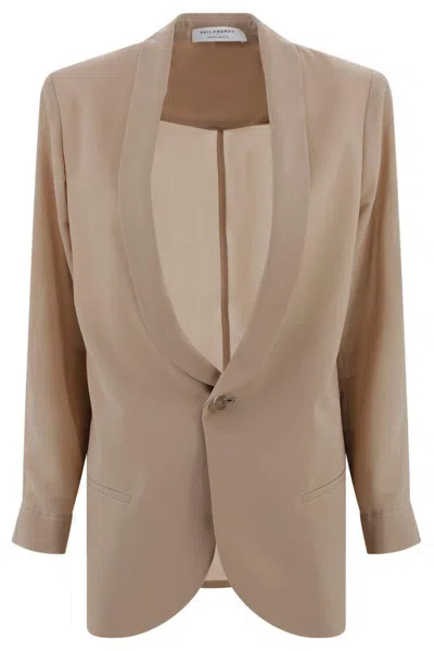 Philosophy Di Lorenzo Serafini Etamine Single Breasted Jacket In Brown