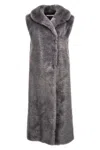 Philosophy Di Lorenzo Serafini Lapel Sleeveless Fur Coat