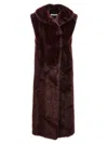 Philosophy Di Lorenzo Serafini Philosophy Extra Long Faux Fur Vest In Burgundy