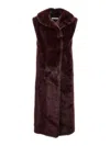 Philosophy Di Lorenzo Serafini Sleeveless Faux-fur Coat In Bordeaux In Dark Red