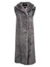 Philosophy Di Lorenzo Serafini Philosophy Extra Long Faux Fur Vest In Gray