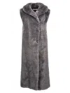 Philosophy Di Lorenzo Serafini Philosophy Extra Long Faux Fur Vest In Gray