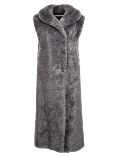 PHILOSOPHY DI LORENZO SERAFINI EXTRA LONG FAUX FUR VEST
