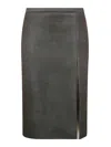 Philosophy Di Lorenzo Serafini Light Scuba Midi Skirt In Gris Oscuro