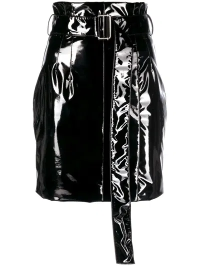 PHILOSOPHY DI LORENZO SERAFINI FAUX-LEATHER MINI SKIRT