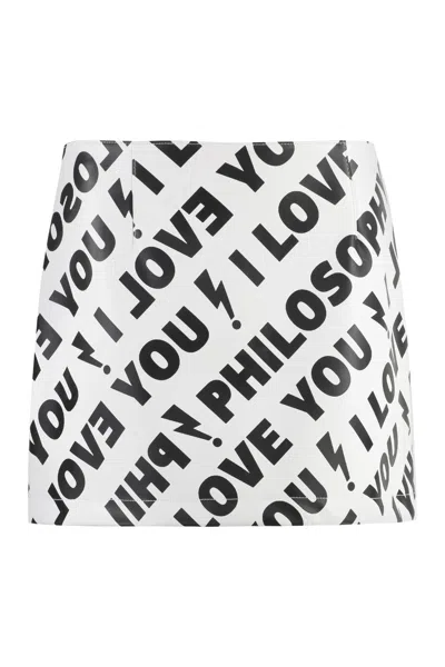PHILOSOPHY DI LORENZO SERAFINI FAUX LEATHER MINI SKIRT