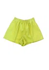 Shop Philosophy Di Lorenzo Serafini Faux Leather Shorts In Green In Yellow