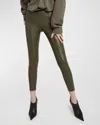 Philosophy Di Lorenzo Serafini Faux Leather Skinny-leg Ankle Trousers In Green