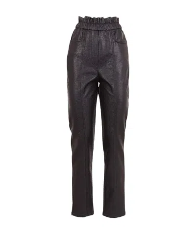 Philosophy Di Lorenzo Serafini Faux-leather Slim Trousers In Black