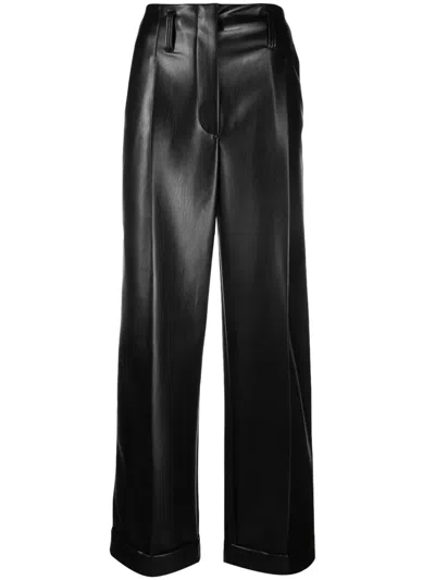 Philosophy Di Lorenzo Serafini Faux-leather Straight-leg Trousers In Black