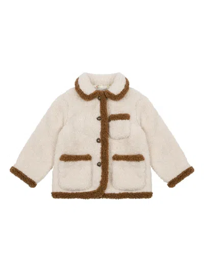 Philosophy Di Lorenzo Serafini Kids' Faux-shearling Jacket In Bianco E Marrone