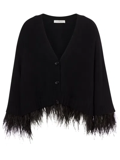 Philosophy Di Lorenzo Serafini Feather-embellished Cardigan In Black
