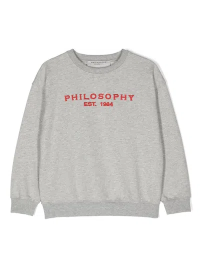 Philosophy Di Lorenzo Serafini Kids' Felpa Con Logo In Gray