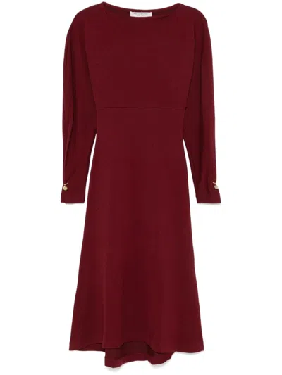 Philosophy Di Lorenzo Serafini Fine-knit Midi Dress In Red
