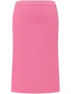 Philosophy Di Lorenzo Serafini Midi Pink Skirt With Elastic Waistband In Ribbed Fabric Woman In Fuchsia