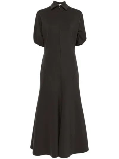 Philosophy Di Lorenzo Serafini Flared Maxi Dress In Brown