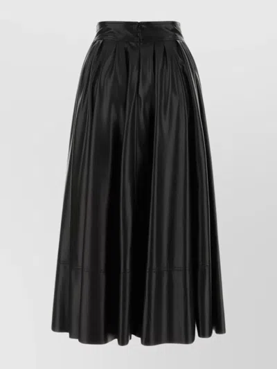 PHILOSOPHY DI LORENZO SERAFINI FLATTERING PLEATED FAUX LEATHER SKIRT