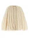 Philosophy Di Lorenzo Serafini White Jacket With Hidden Closure And Wide Sleeves In Floating Jacquard Women In White