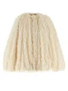 Philosophy Di Lorenzo Serafini White Jacket With Hidden Closure And Wide Sleeves In Floating Jacquard Women In White