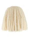 Philosophy Di Lorenzo Serafini White Jacket With Hidden Closure And Wide Sleeves In Floating Jacquard Women In Neutrals