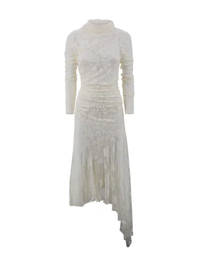 Philosophy Di Lorenzo Serafini Floral-appliqué Asymmetric Maxi Dress In White