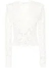 Philosophy Di Lorenzo Serafini Semi-transparent Viscose Blouse With Floral Motif In White
