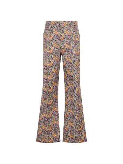 Philosophy Di Lorenzo Serafini Floral Flared Trousers In Multi