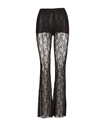 Philosophy Di Lorenzo Serafini Floral Lace Flared Trousers In Black