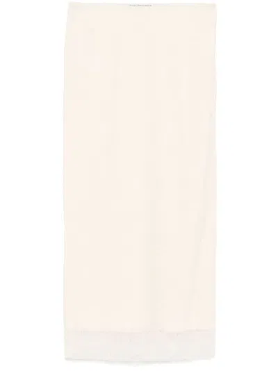 Philosophy Di Lorenzo Serafini Floral-lace Pencil Skirt In Neutrals
