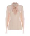 Philosophy Di Lorenzo Serafini Floral-lace Sheer Blouse In Nude