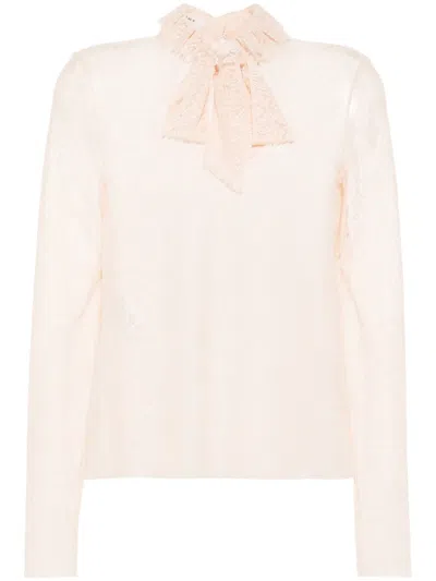 Philosophy Di Lorenzo Serafini Floral-lace Sheer Blouse In Pink