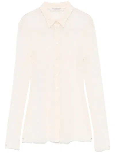 Philosophy Di Lorenzo Serafini Floral-lace Shirt In Neutrals