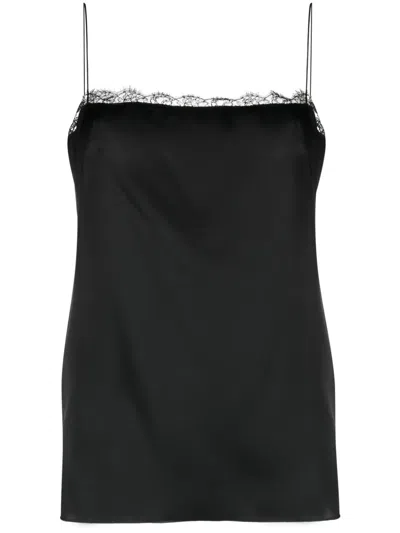Philosophy Di Lorenzo Serafini Lace-trim Satin Blouse In Black