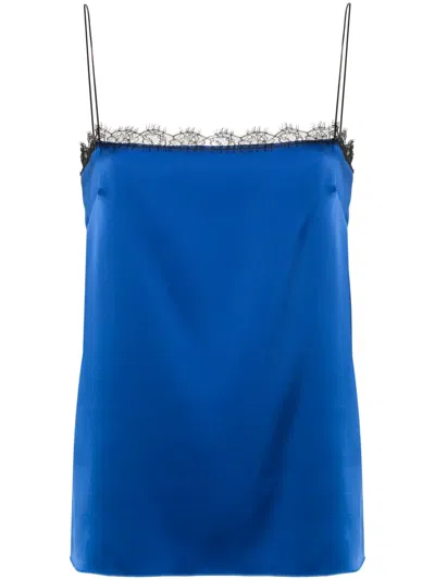 Philosophy Di Lorenzo Serafini Floral-lace Tank Top In Blue